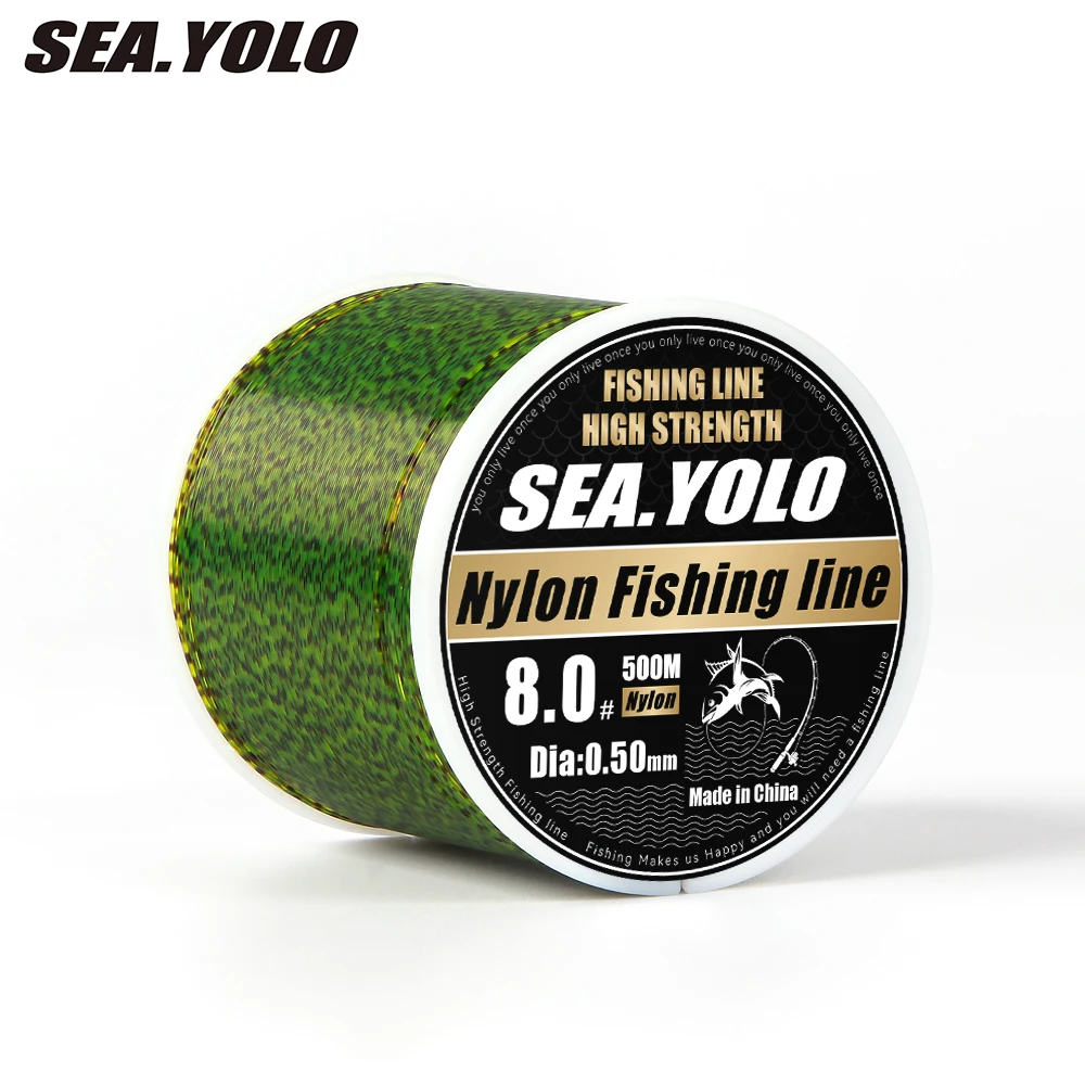 Sea.Yolo 3D 보이지 않는 잉어 낚싯줄, 나일론 초강력 일본 모노필라멘트 플루오로카본 인장 스폿 라인, 페스카용, 500m 