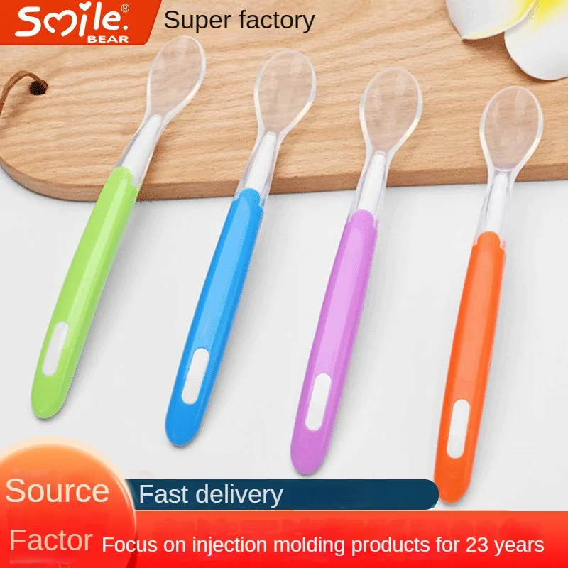 

Baby Soft Silicone Spoon Infants Food Feeding Lengthen Spoon Kids Candy Color Eating Training Spoon Baby Safety Feeding Utensils
