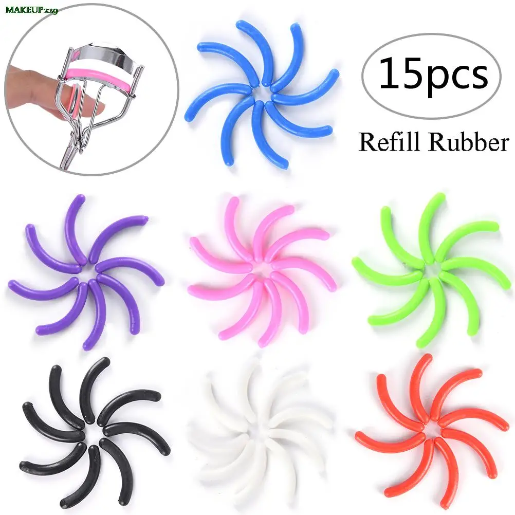Replacement Eyelash Curler Plastic Refill Rubber Pads Eyelash Curler Beauty Tool 7 Styles 15pcs/set