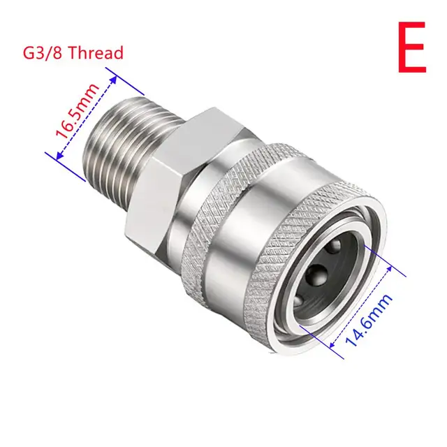 Nagynyomású Alátét 3/8 "Gyorskioldó Csatlakozók Dugók M22 Vagy G3/8 Illesztési Szálakkal - Image 6