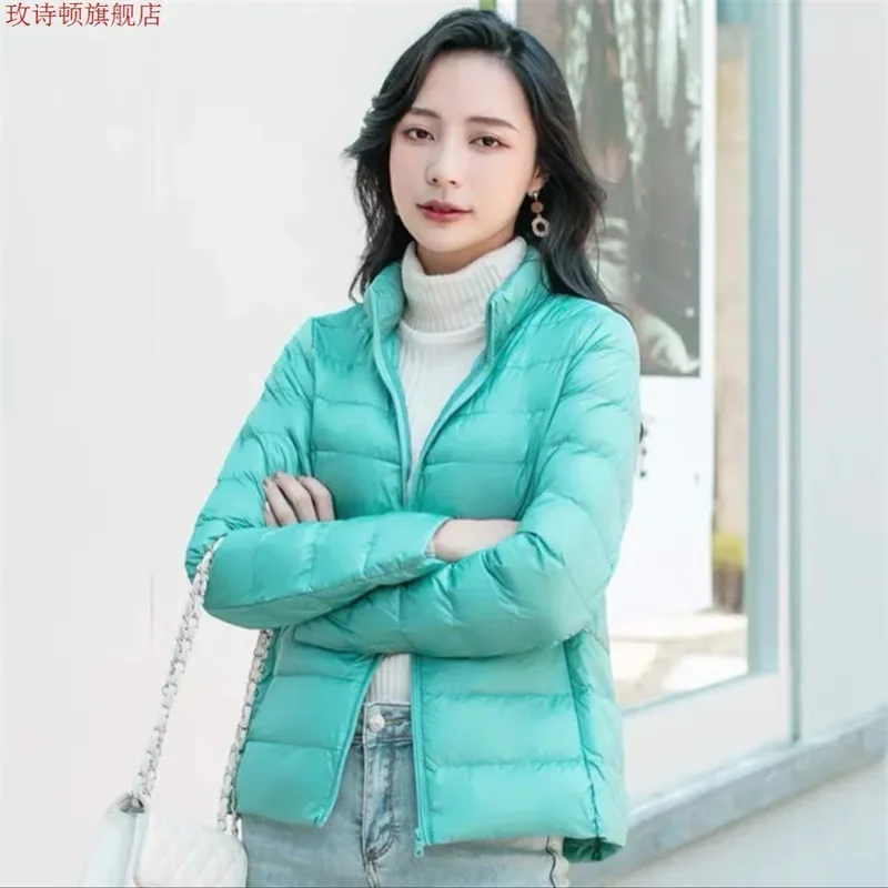 Down Jacket Women Parkas Windproof Puffer Coat New Autumn Winter Warm Stand-UP Collar Thin Cotton Coat Short Overcoat Top Ladies