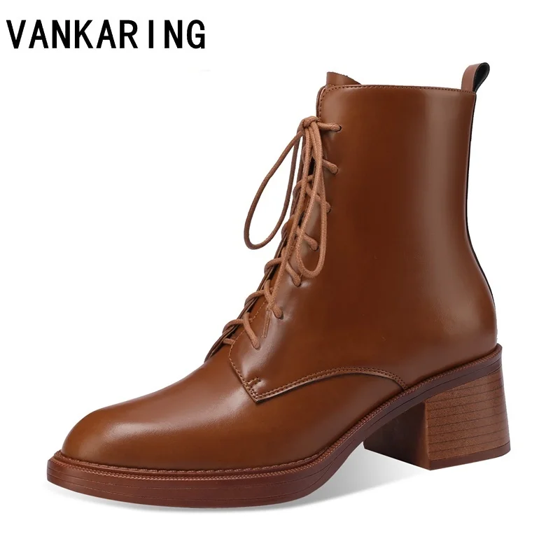 

classic cross strap female platform ankle boots fashion cow leather lace-up thick high heels women boots goth wedge boots black