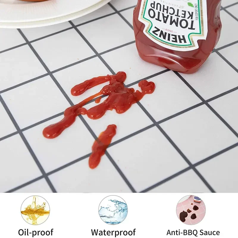 

Cotton Linen Waterproof Tablecloths Plaid Dust-Proof with Tassel Rectangular Wedding Dining Table Cover Oilproof Table Cloth