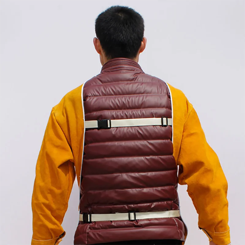 Leather Welding Jacket Heavy Duty Welding Apron with Welder Sleeves Adjustable Buckle Strap Fire/Heat Resistant XXL XXXL