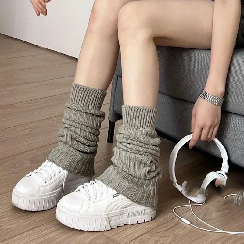 Cute Japanese Lolita JK Leg Warmers Women Ankle Warmer for Girls Gothic Long Socks Y2K Thin Knitted Cosplay Heap Heap Socks