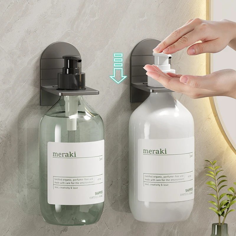 ที่แขวนเจลอาบน้ำติดผนัง1ชิ้นที่แขวนติดผนังแบบไม่เจาะรูแขวนผนังแชมพูจัดเก็บของในครัวที่ยึดผงซักฟอกในครัว 1