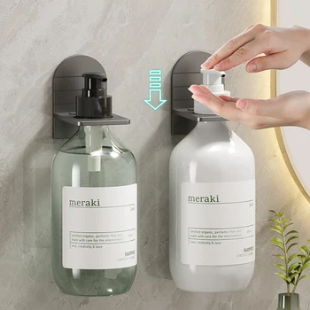 ที่แขวนเจลอาบน้ำติดผนัง1ชิ้นที่แขวนติดผนังแบบไม่เจาะรูแขวนผนังแชมพูจัดเก็บของในครัวที่ยึดผงซักฟอกในครัว 1