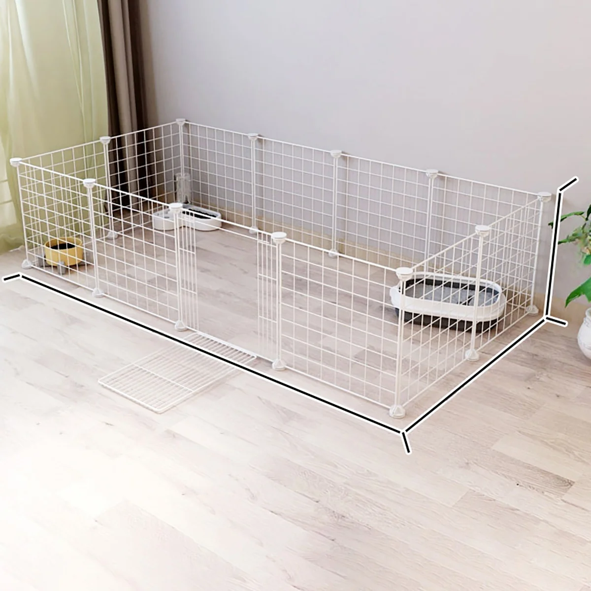 سياج الحيوانات الأليفة الداخلي مع بوابة شبكية حديد...