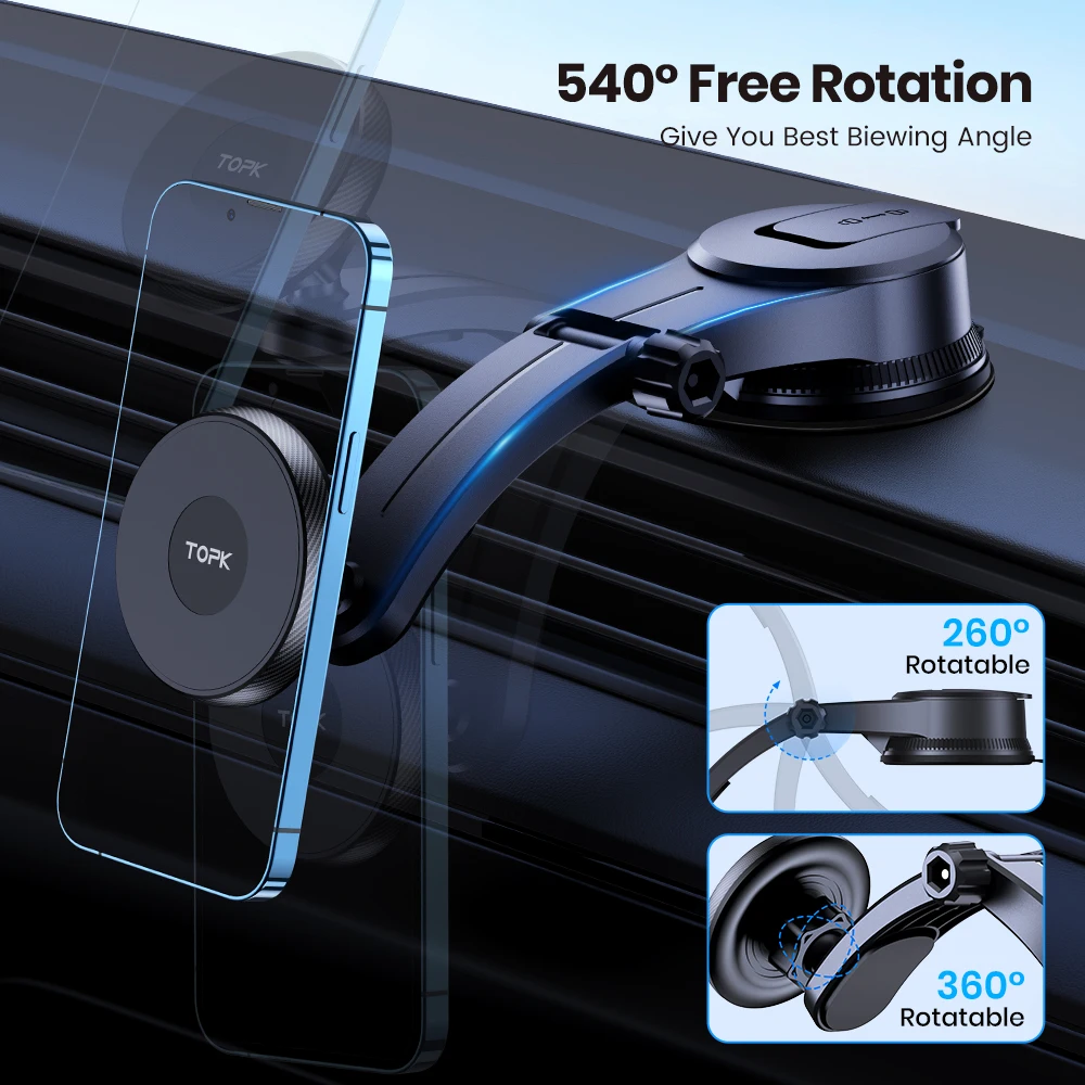 D48C Magnetic Phone Holder for Car, Magnetic Car Phone Mount, Powerful Magnetism