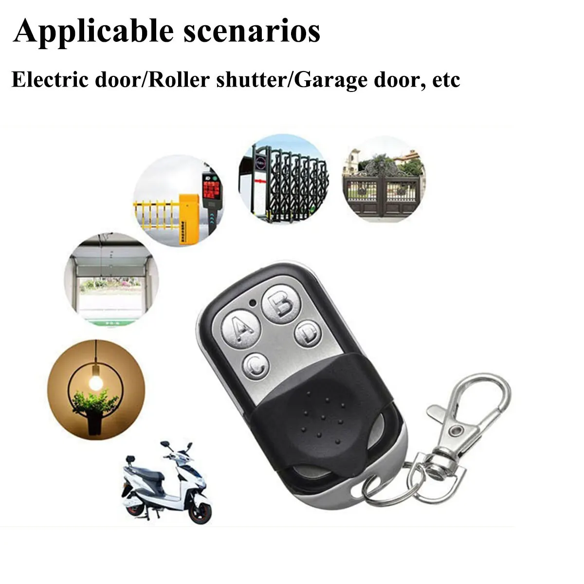 1-5PCS Push Button Remote Control Transmitter ABCD Lock 4 Button 433MHz Universal 4 Buttons Garage Door Opener Remote 4