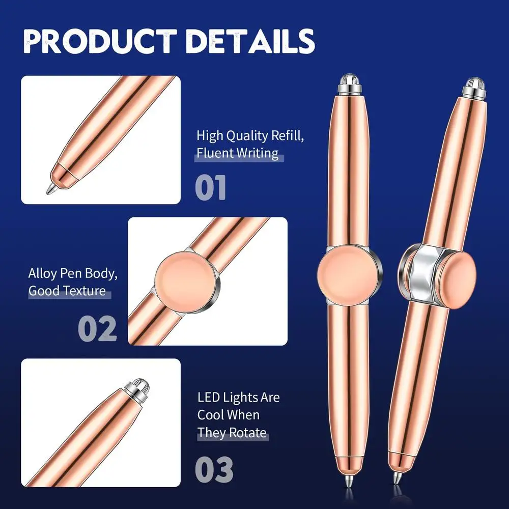 LED LIght Weighted Fidget Spinners Pen Metal Spinning Pen Decompression Ballpoint for Kids Teens Student Stress Relief ballpoint pen multifunction ballpoint pen multifunctional pen ball point pen stress relief pen