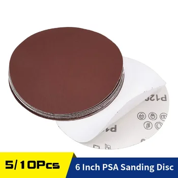 6-Inch PSA Sanding Discs – Self-Stick Aluminum Oxide Sandpaper (40–2000 Grit) for Random Orbital Sander | Wood, Metal & Dry Polishing 1