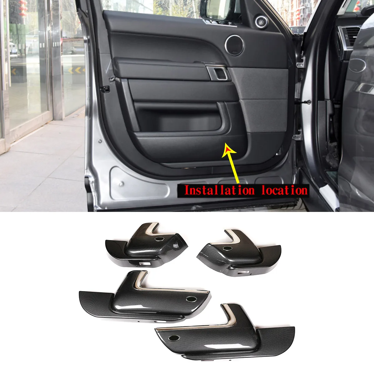 

For Land Rover Range Rover Sport 2014-21 ABS carbon fiber door kick-proof all-inclusive panel decoration sticker Car Accessories