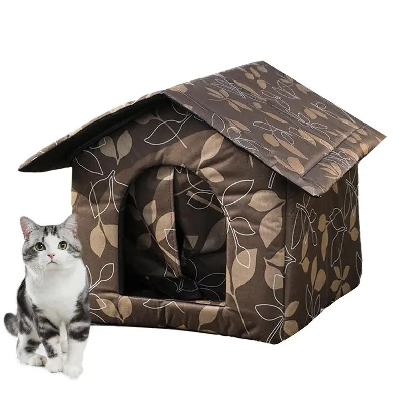 

Pet House Outdoor Stray Cat Shelter Oxford Cloth Waterproof Cat Bed Deep Sleep House Stray Dog Winter Garden Puppy Kitten Cave