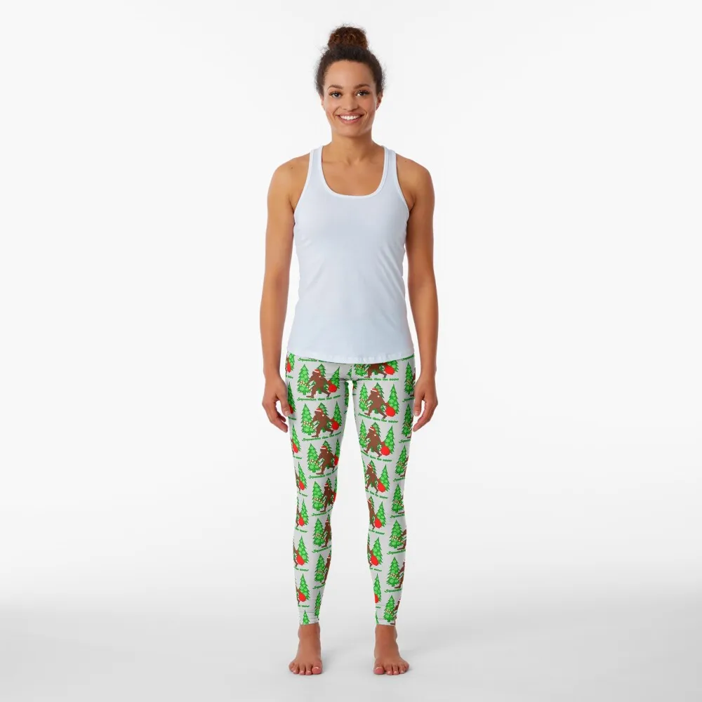 Squatchin Thru The Snow Funny Christmas Bigfoot Leggings gym womans Sportswear woman gym Womens Leggings