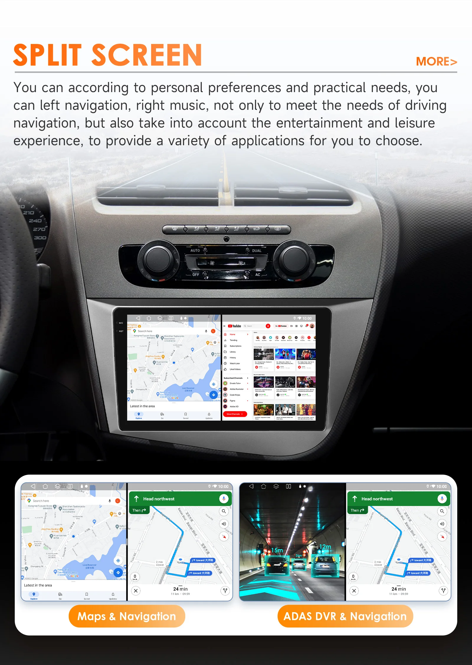 Radio con GPS para Auto OSSURET 8 Núcleos 6115 Android para Seat Leon 2 MK2 1P1 2005 - 2012, Carplay Inalámbrico, GPS para Auto, Multimedia 2DIN 2