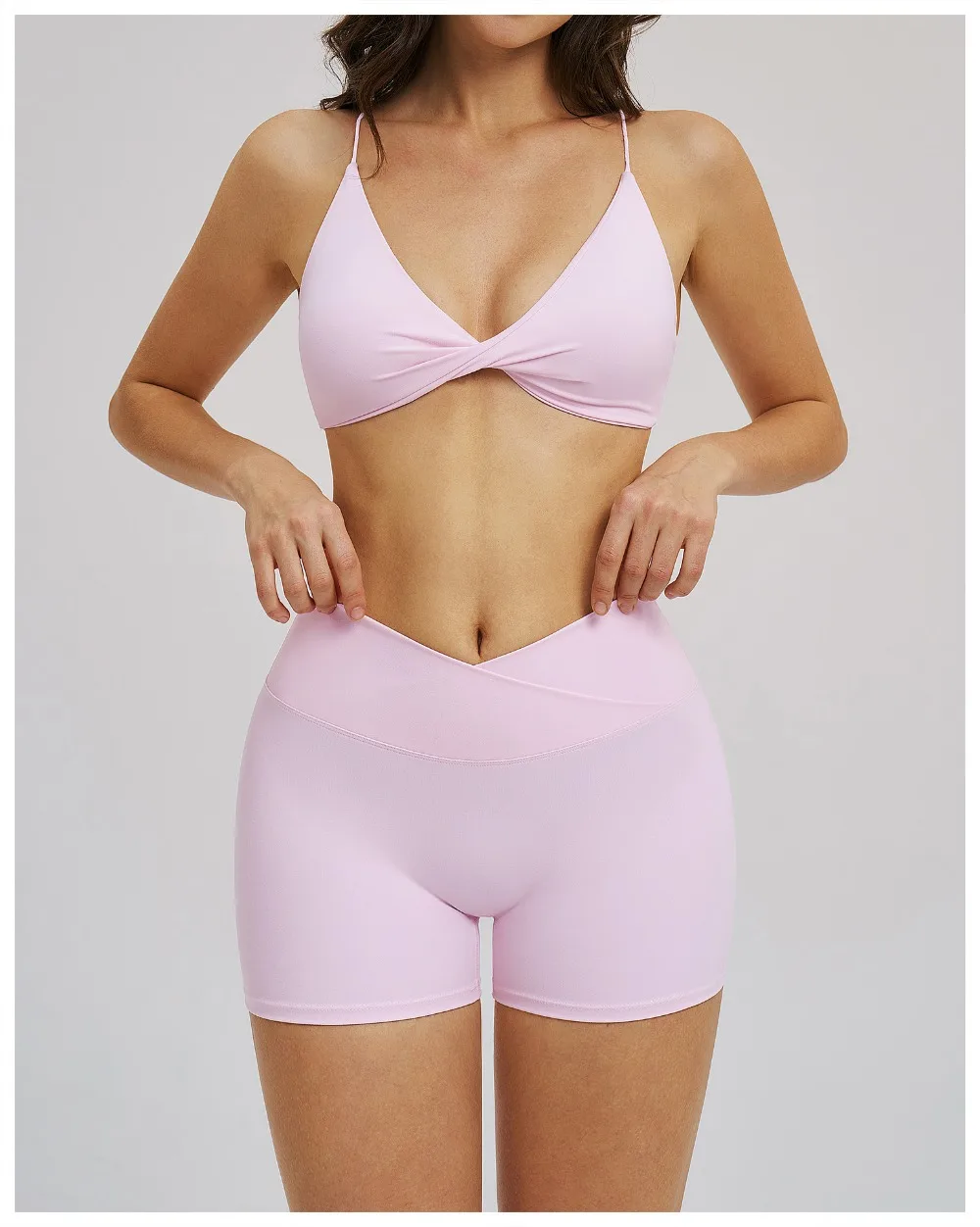 Dünner Träger Beauty-Back Yoga-Set Fitness-Outfit Trainingsanzug Outdoor-Sportbekleidung Stretch-Loungewear Perfektes Gym-Workout – Detail 20