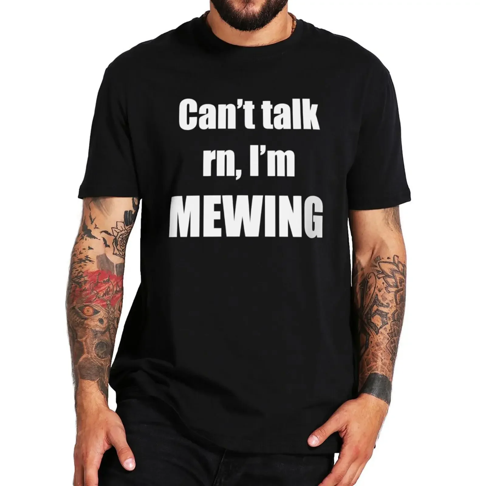 

Футболка мужская с надписью «I'm Mewing», 100% хлопок
