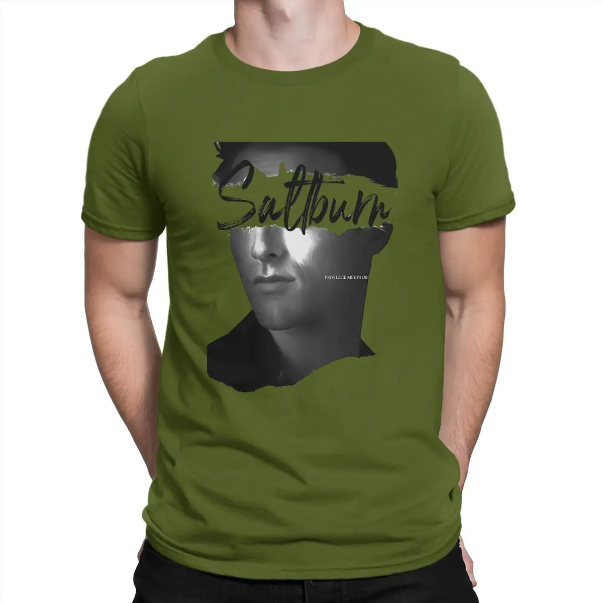 thumbnail image 1 of Camiseta Saltburn para hombre, cuello redondo, algodón puro, ideal como regalo, ropa de calle., 1 of 7