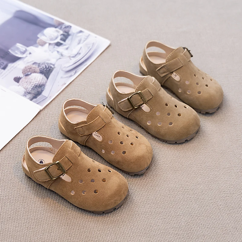 Leather Ankle Sandals for Kids Summer Beach Wear