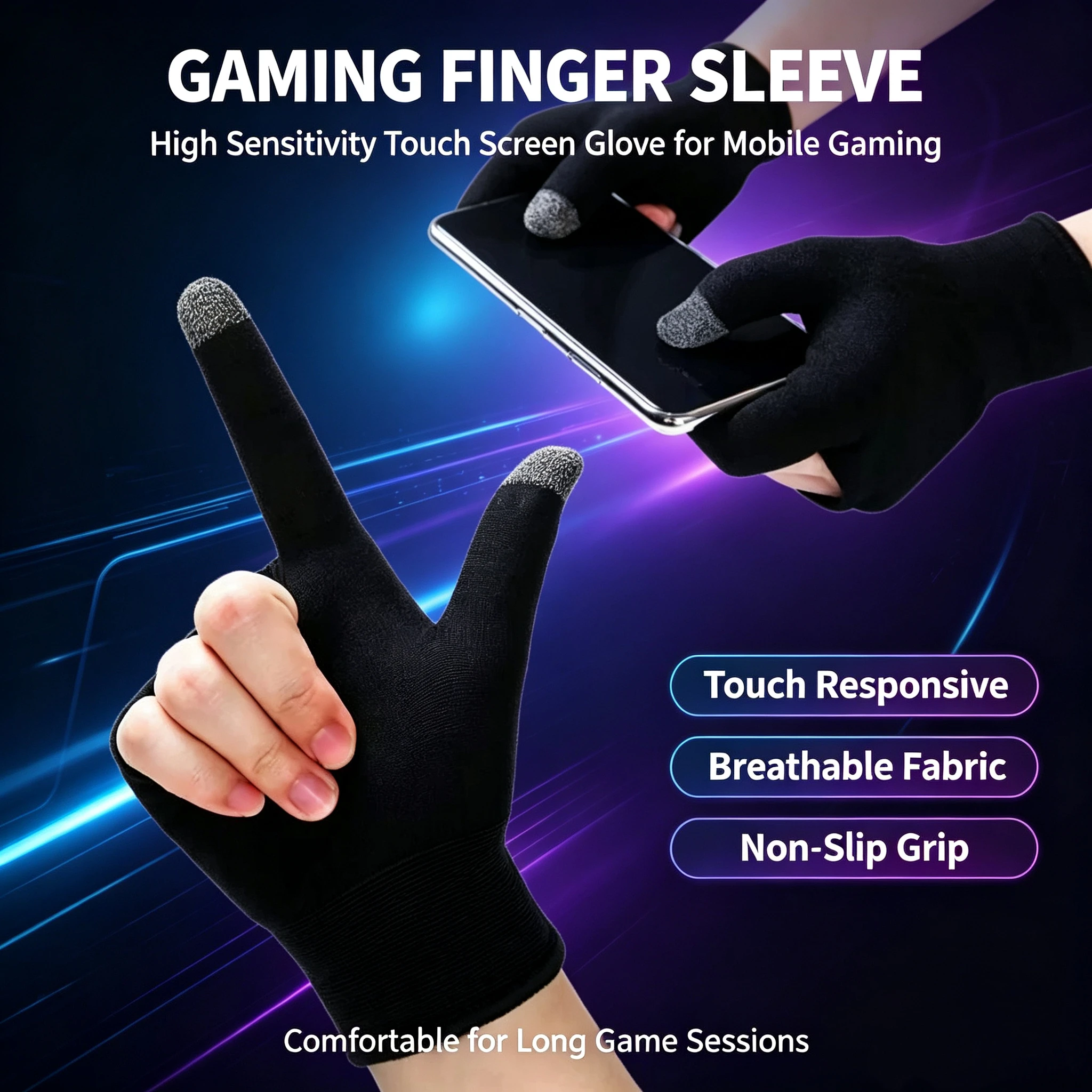 Enhanced Breathable Anti-Sweat Touchscreen Gaming Gloves