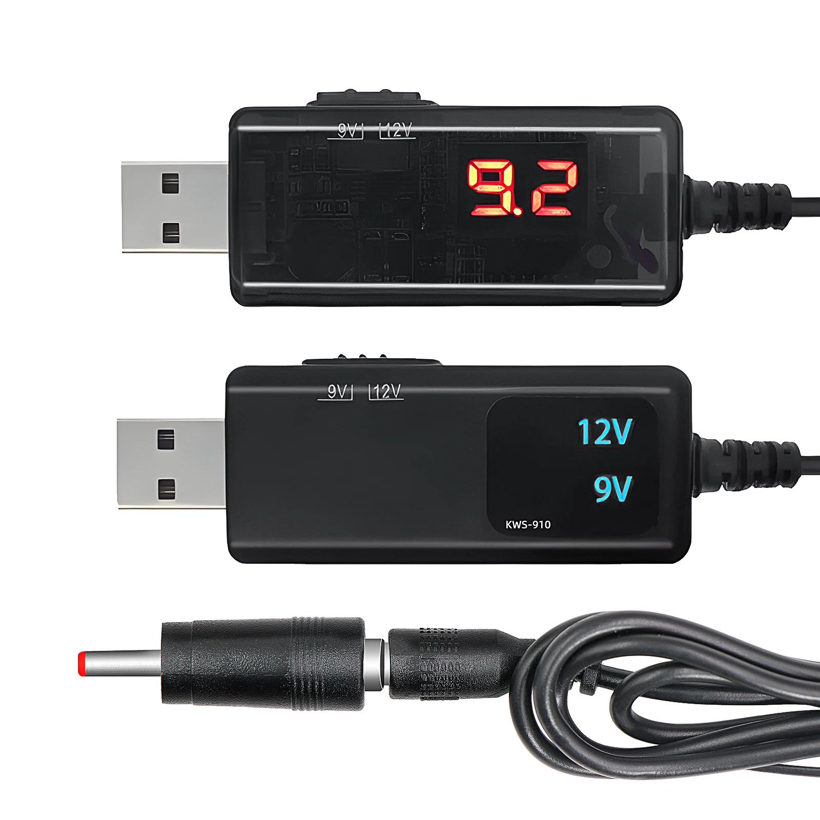 USB Boost Converter DC 5V to 9V 12V Voltage Converter 1A Step-up Volt Transformer Power Regulator Line with LED Display