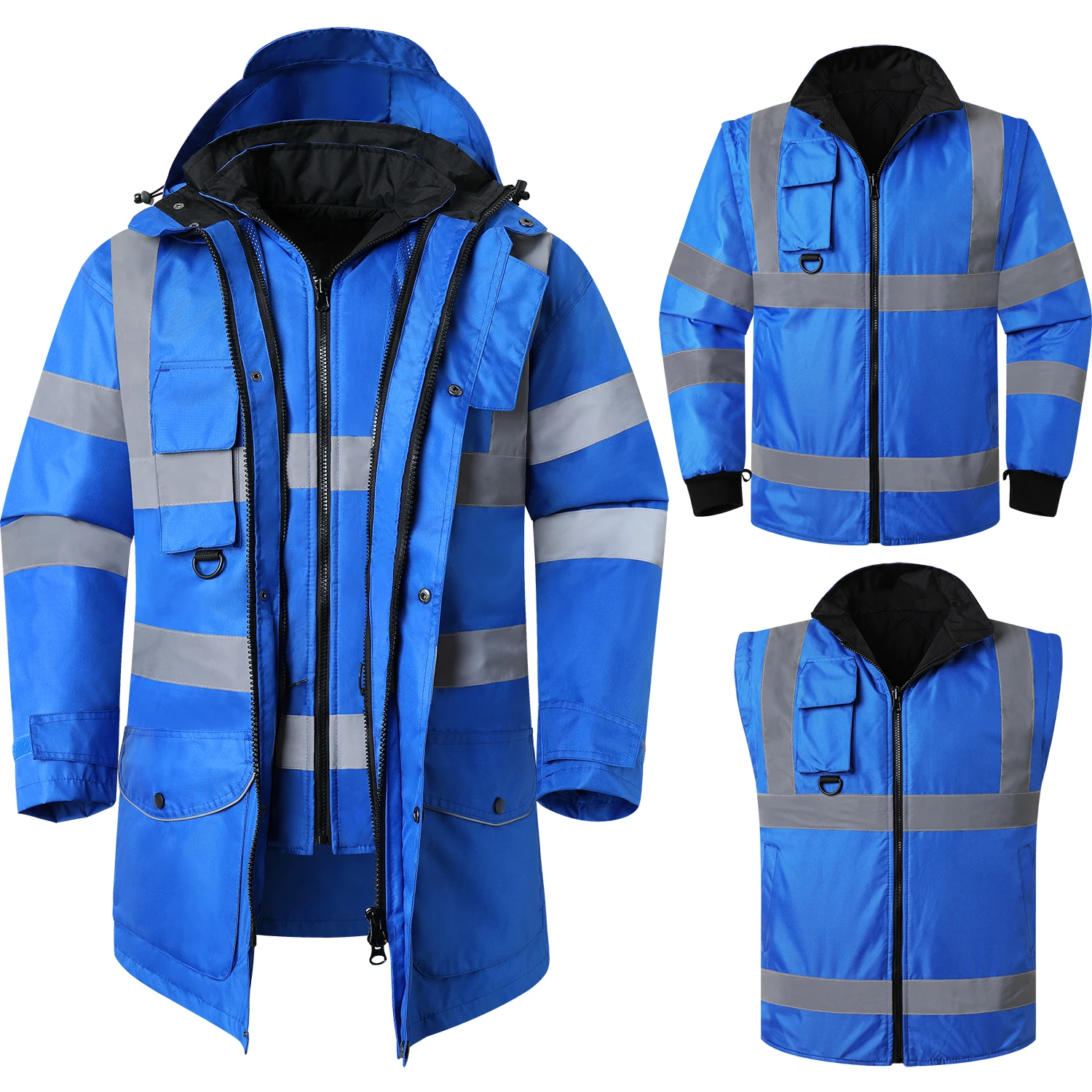 winter warm coat workwear Parka Jacket 7 in 1 waterproof coat