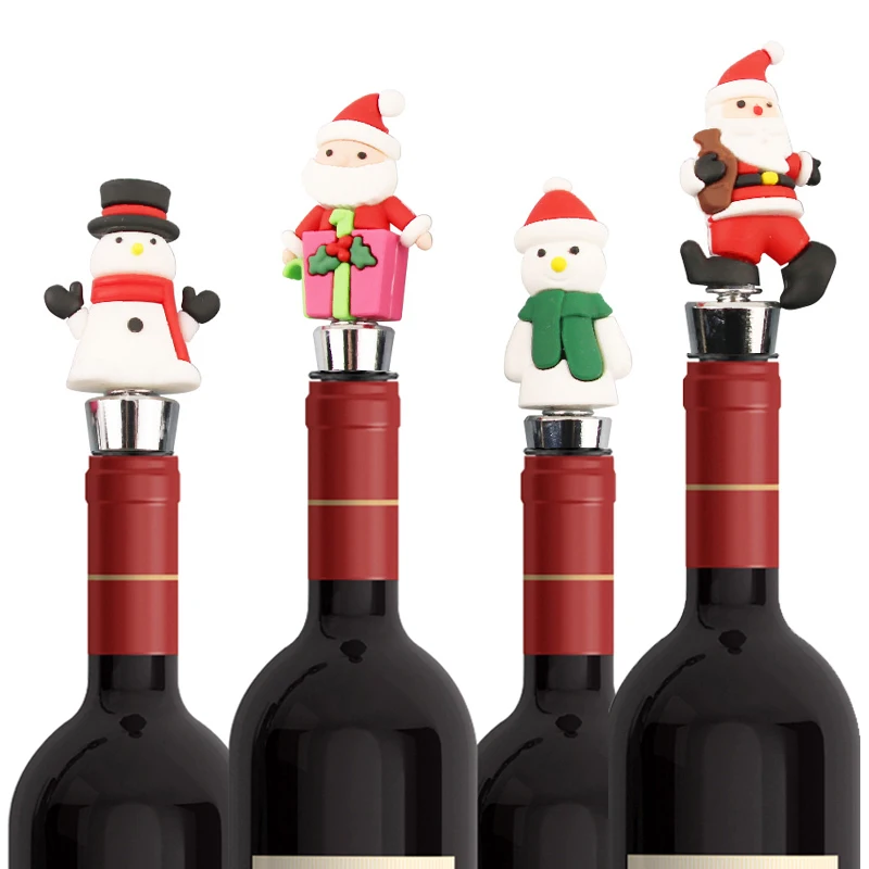 

1PC Christmas Series Wine Stopper Bar Party Decoration Snowman Shape Fresh-keeping Wine Champagne Stopper Bar Accessories