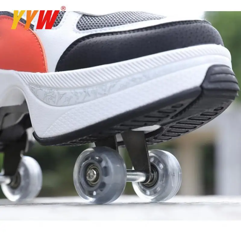 2PCPuRubberSkateWheelsForDeformationShoesRollerSkateShoes