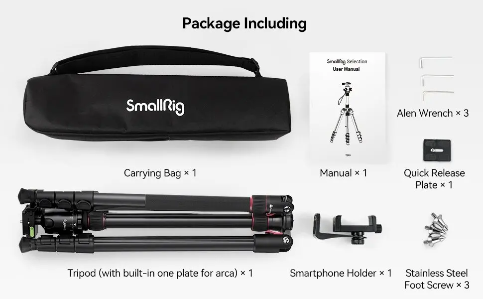 Description Picture 5 of itemSmallrig 2 In 1 Tripod Monopod Aluminium Alloy Tripod With Ball Head 360° Rotate 15kg Max Load for Outdoor Photography
