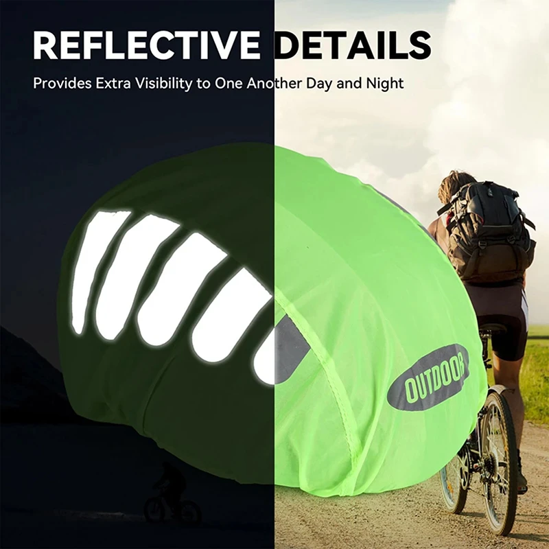 1pcs Riding Hat Mountain Road Bicycle Helmet with Reflective Strip Waterproof and Windproof Bicycle Helmet Cover