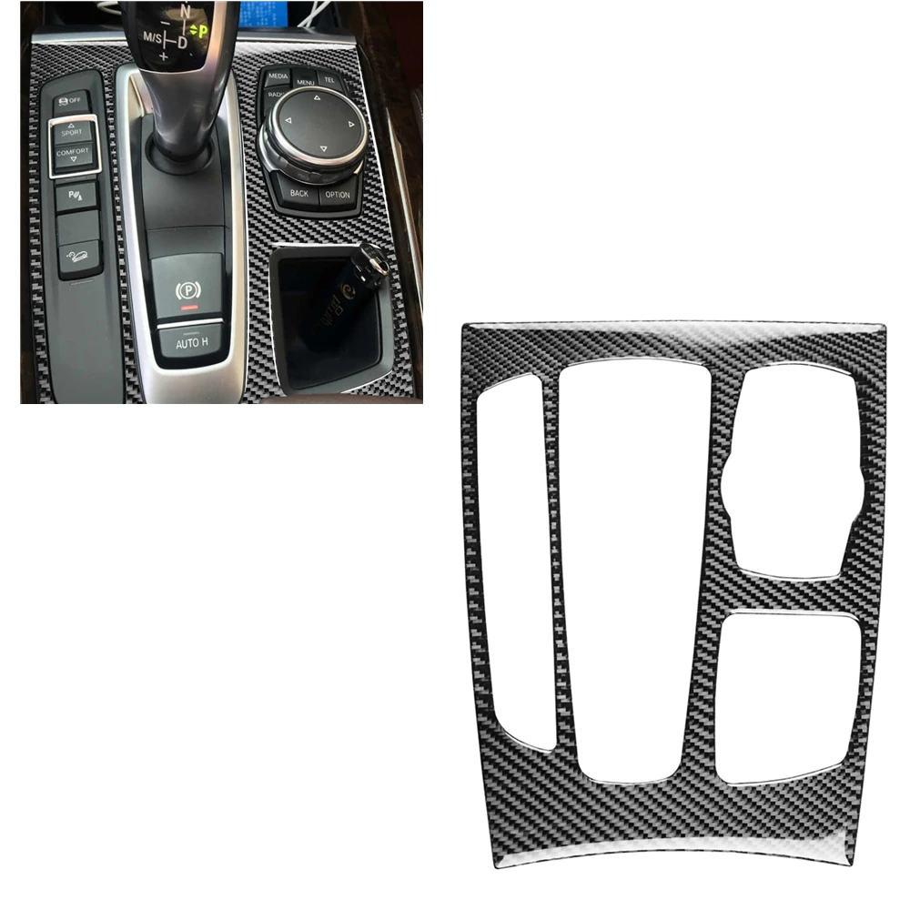 

Панель управления переключением передач из углеродного волокна, рамка, Обложка, наклейка, декоративная для BMW F15 X5 F16 X6 2014 2015 2016 2017 2018
