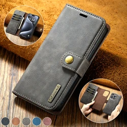 Premium Detachable Leather Wallet Phone Case with Magnetic Flip and Card Slots - iPhone X (Grey)