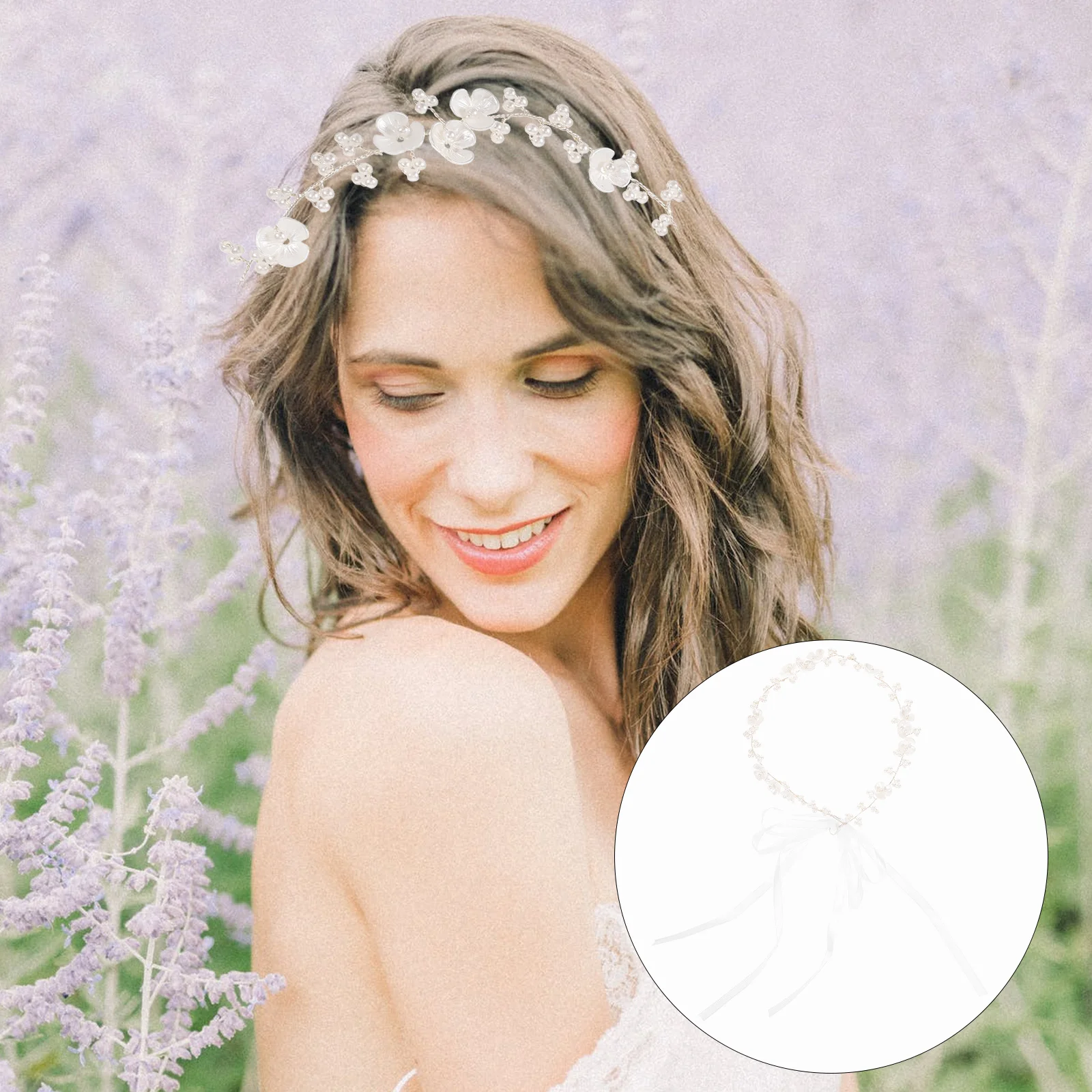 First Communion Crown Hair Bands Bridal Accessories Shell Pearl Vine for Women Miss Wedding 6