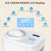 Automatic Ice Cream Maker with Compressor  4 Modes Frozen Yogurt Machine with LCD Display & Timer, Electric Sorbet Maker 5