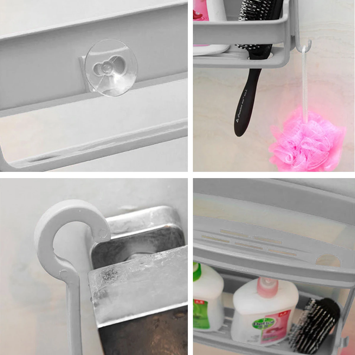 2/3 Layers Hanging Shower Shelf Wall Mounted Storage Basket Bathroom Shelf Organizer Shampoo Holder Storage Rack Bathroom Basket 6