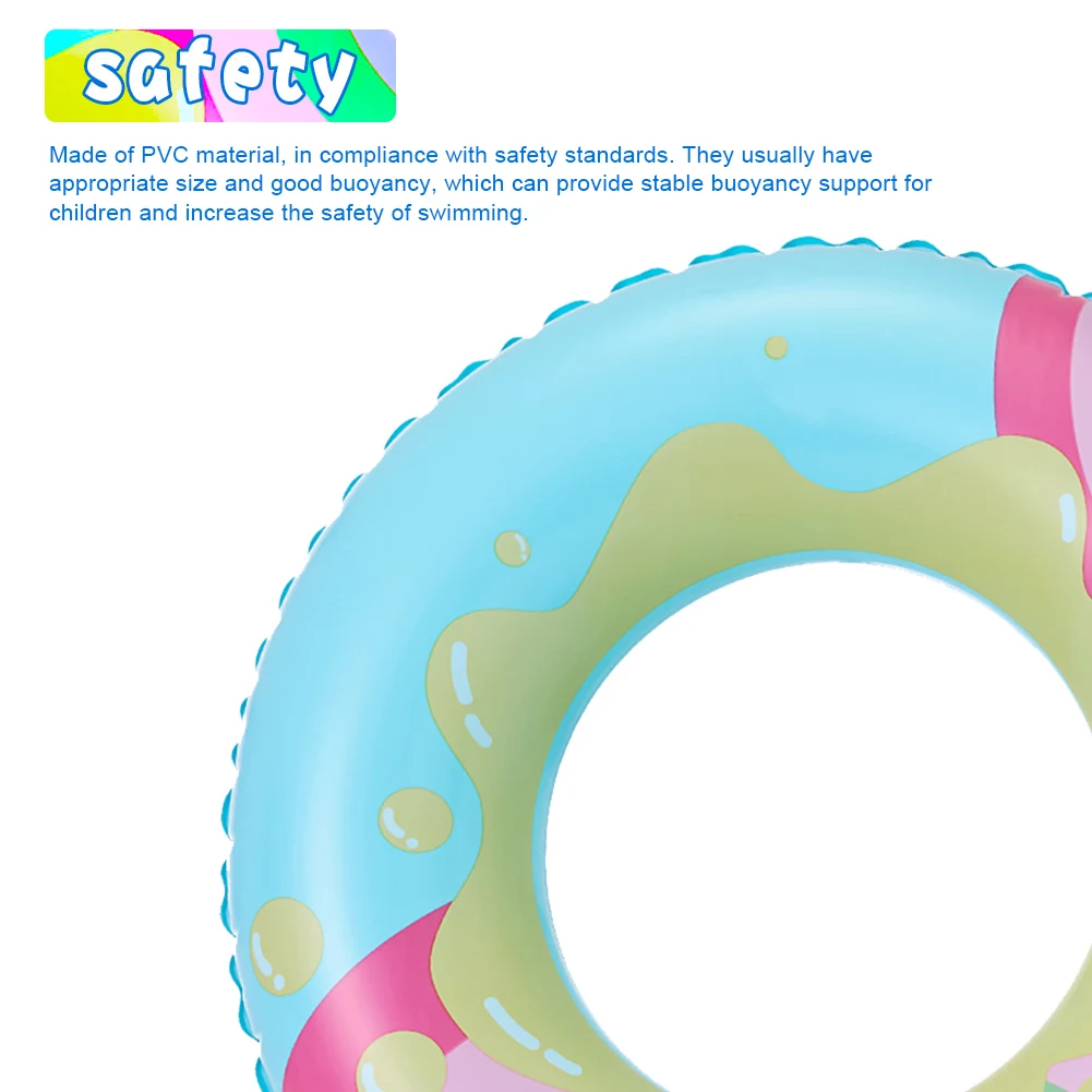 Colorful Inflatable Pool Float Swimming Ring for Kids and Adults