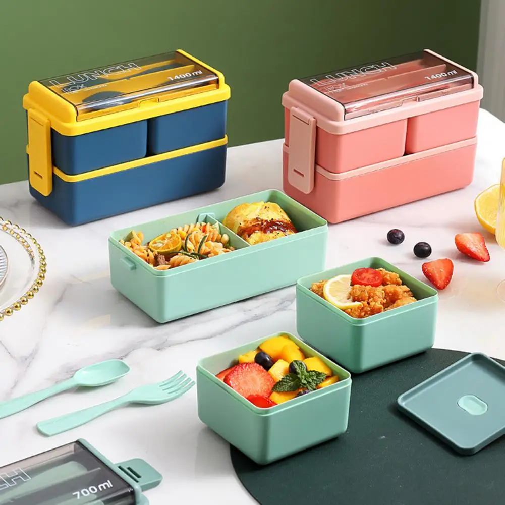 Plastic Bento Boxes Containers Double Layer Design Lunch Box for