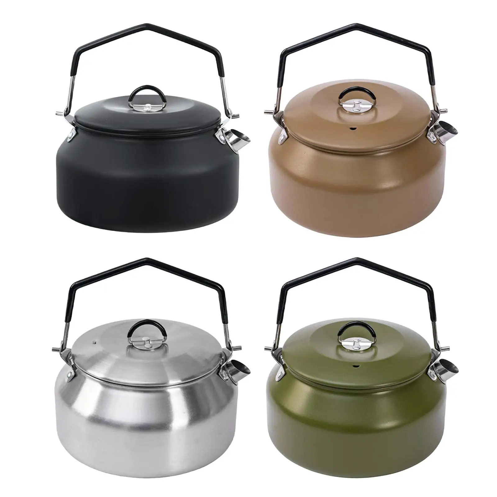 Camping Kettle with Lid Drinkware Lightweight Camping Pot Camping Tea Pot for Fishing Backpacking Traveling Climbing Camping