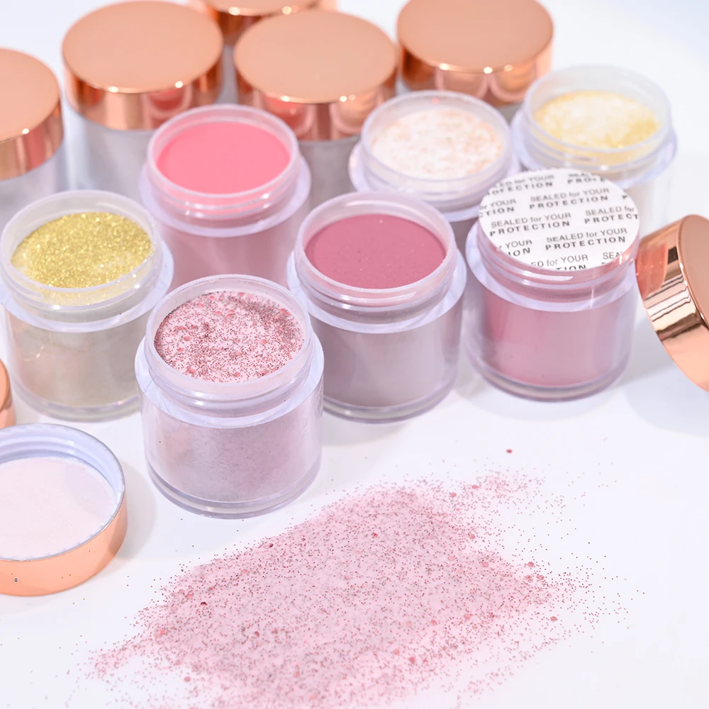 1Bottle Nail Art Acrylic Powder Pink/White/Nude 12-Colors Extension Crystal Powder DIY Manicure Polymer Dipping&Engraving Powder 5
