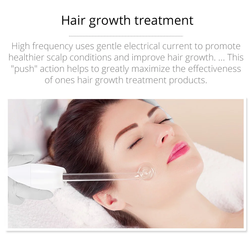 Darsonval Portable High Frequency Facial Machine Skin Therapy With 6 Neon & Argon Wands Remove Wrinkles Acne Facial Therapy Wand