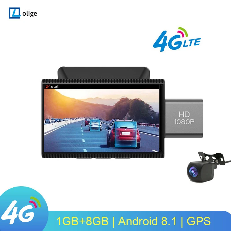 

3 Inch Car Mirror Dash Cam 4G Drive Recorder GPS DVR ADAS black box Dual Len 24H Parking Monitor 1080P Rear Camera Android 8.1