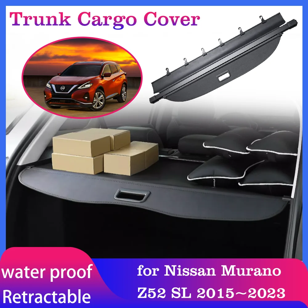

Car Trunk Cargo Cover for Nissan Murano Z52 SL 2015~2023 Retractable Luggage Boot Tray Mat Security Shielding Shade Accessories
