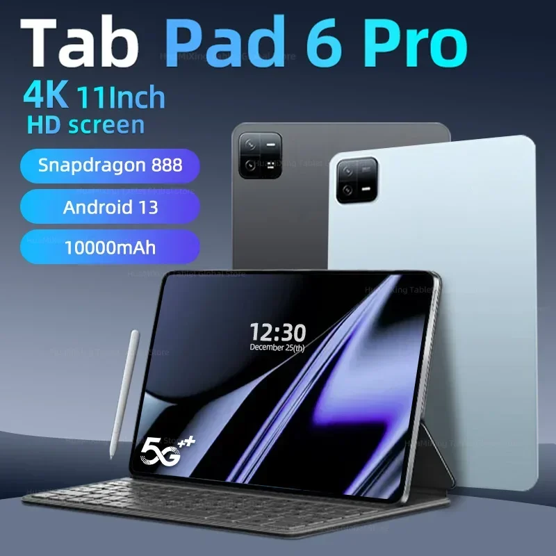 

2024 Original Pad 6 Pro Snapdragon 888 Global Version Tablet PC Android 13 10000mAh RAM 16GB ROM 1TB 5G HD 4K Screen WIFI Mi Tab