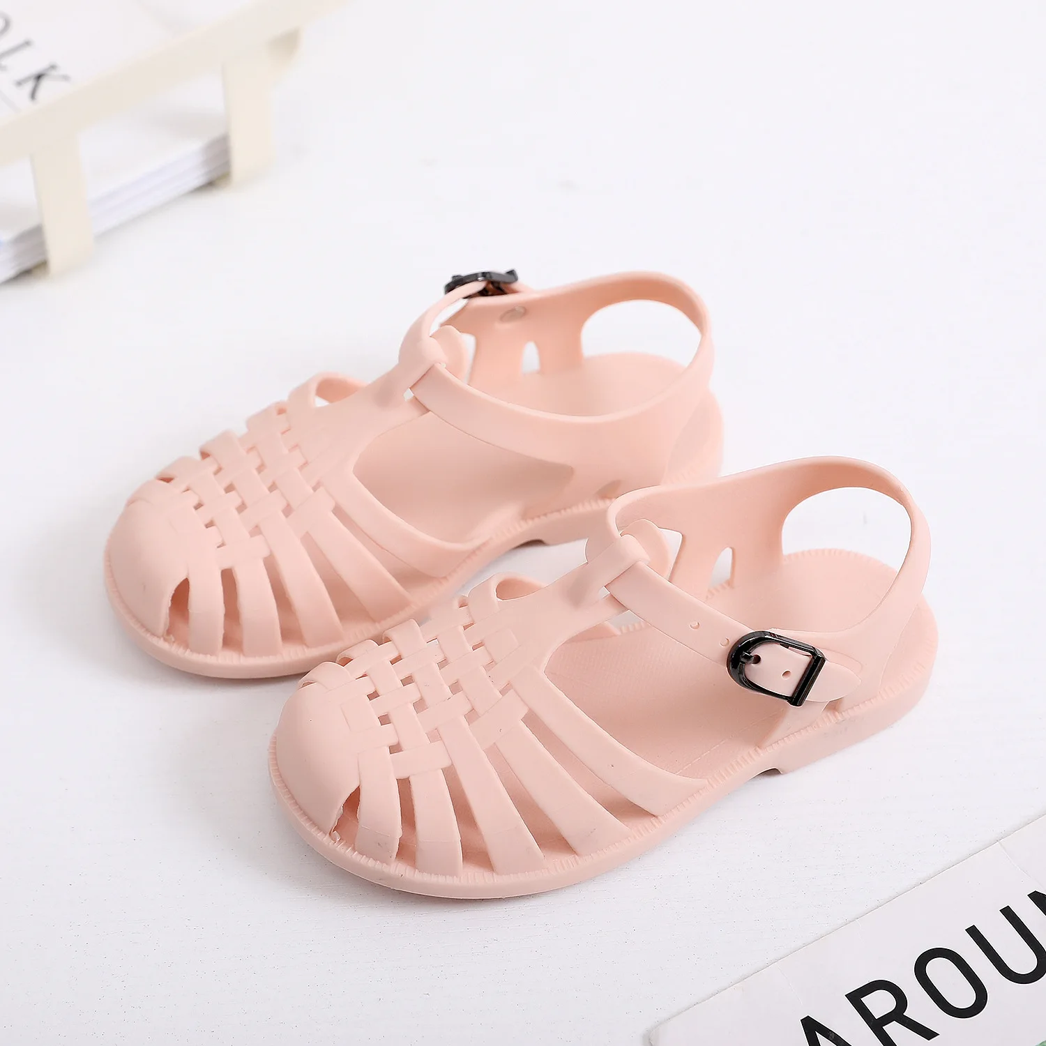 

Summer Kids Baby Girls Boys Sandals Casual Toddler Soft Anti-Slip Princess Shoes Candy Jelly Beach Shoes Roman Slippers