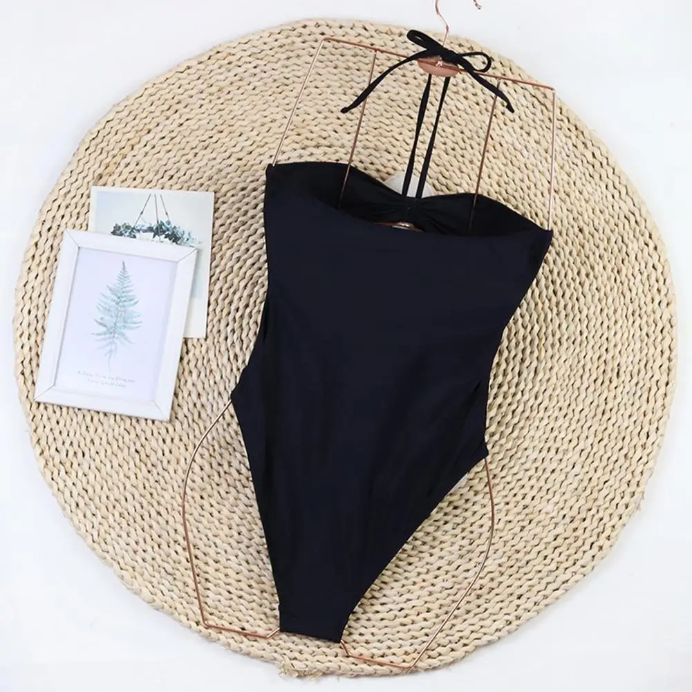 Women Sexy Monokini Women Monokini Swimsuit Stylish Women's Swimsuit Collection Sexy Halter One-piece Solid Luxury
