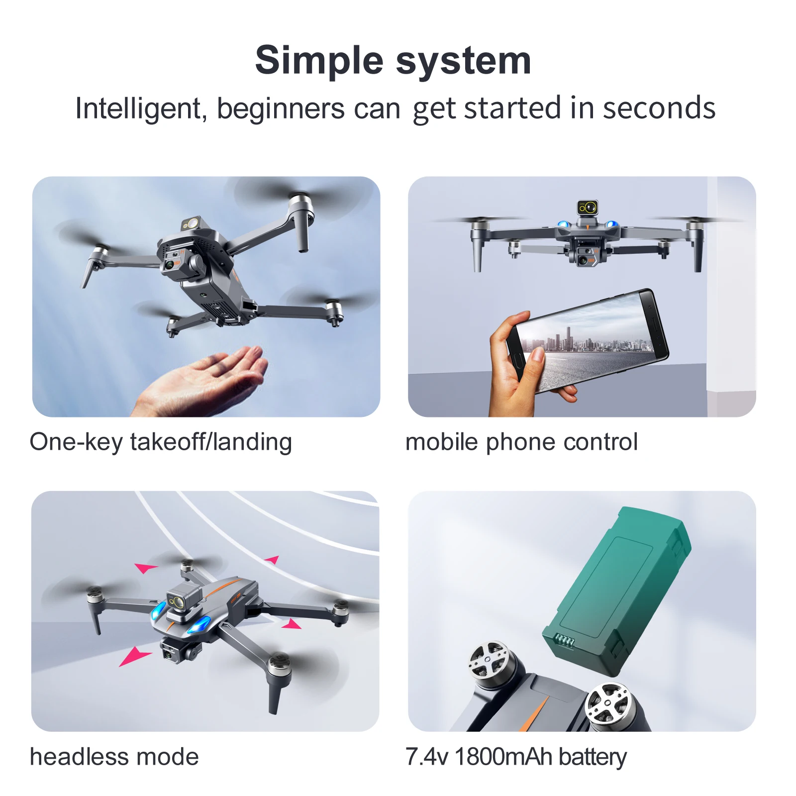 K911 MAX GPS Drone, simple system Intelligent; beginners can started in seconds One-key takeoffllanding mobile phone