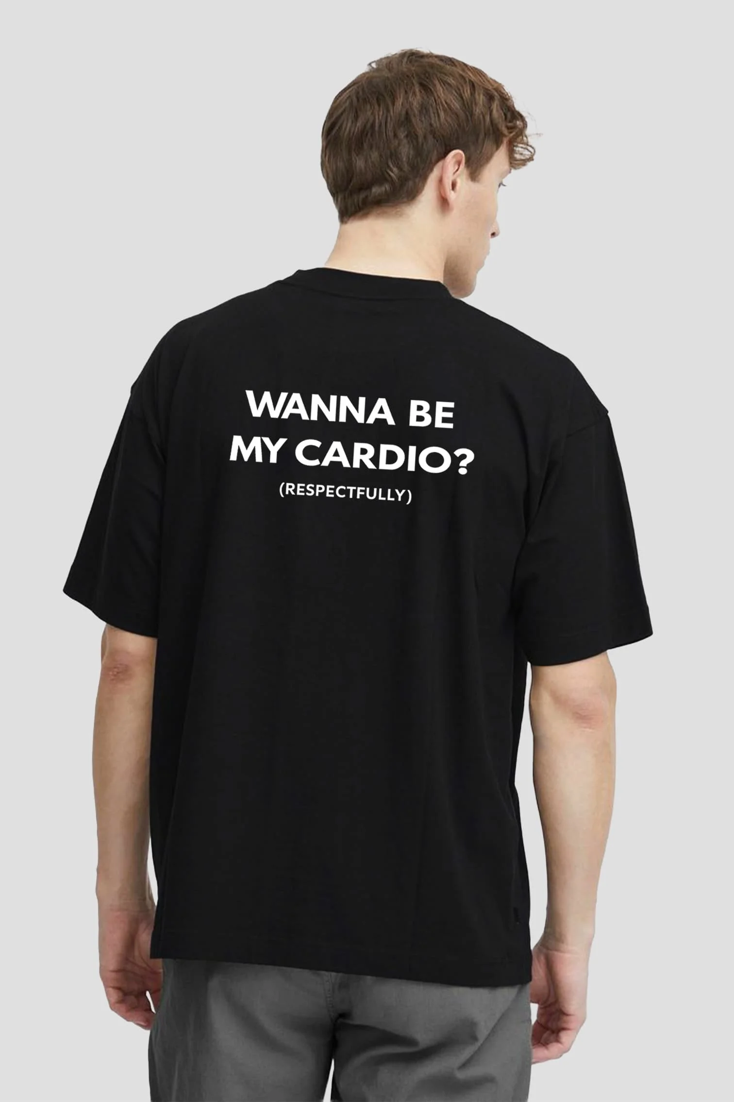 Wanna Be My Cardio T-Shirt Men Summer Funny Gym Slogan Graphic Tee Fitness Streetwear Short Sleeve Sports and Fitness T-shirts 6