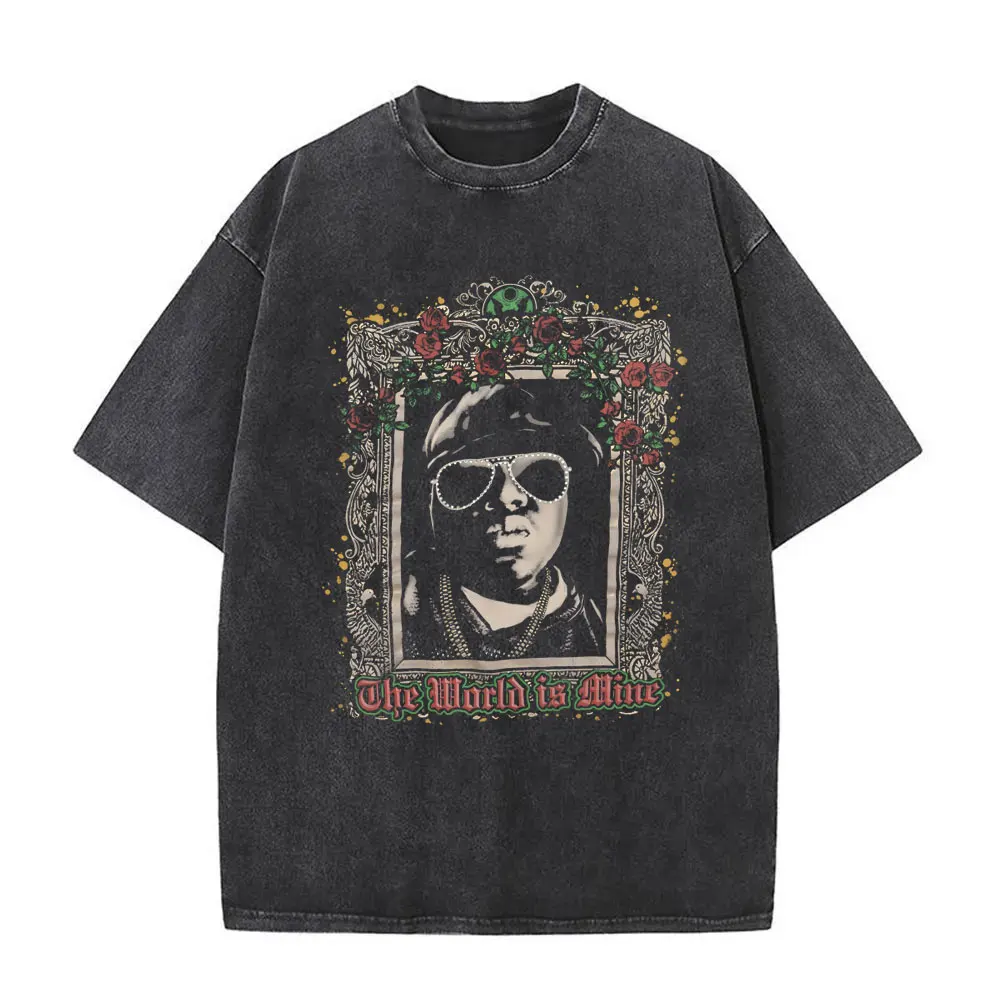 Y2k Tshirt Men New in Top & Tees Mens T-Shirt Rapper The Notorious Big L Lifestylez of The Poor and Dangerous Vintage Washed 2