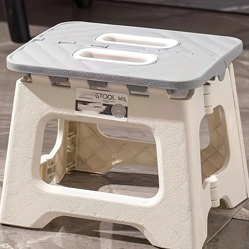 1PC Portable Grey Plastic Folding Stool - Compact, Versatile for Camping, Fishing, Home & Car Storage. 1PC Portable Grey Plastic Folding Stool - Compact, Versatile for Camping, Fishing, Home & Car Storage.